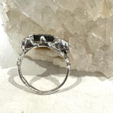 Skulls and Tourmaline Ring- size 7.5-ONE OF A KIND - READY TO SHIP