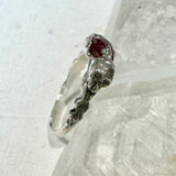 Skulls and Garnet Ring- size 7-ONE OF A KIND - READY TO SHIP