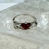 Skulls and Garnet Ring- size 7-ONE OF A KIND - READY TO SHIP