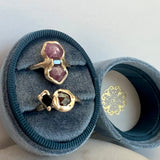 Duo Ring in Garnet and Tourmaline 02- size 5.5-ONE OF A KIND - READY TO SHIP