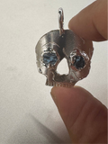 Large Skull Kyanite Eyes Necklace- for Svetlana