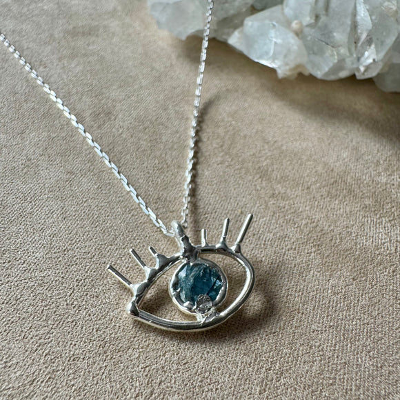 Evil Eye with Blue Kyanite Necklace | One of a Kind | Ready to Ship