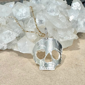 Mixed Metals Skull Necklace- ONE OF A KIND