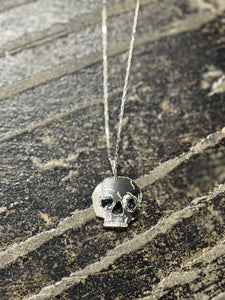 Large Skull Kyanite Eyes Necklace- for Svetlana