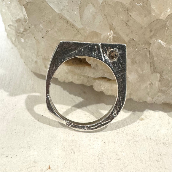 Raw Diamond Stacking Ring- size 6.5 -ONE OF A KIND - READY TO SHIP