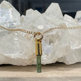 Raw Green Tourmaline Necklace