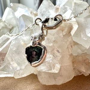 Tourmaline Skull Necklace