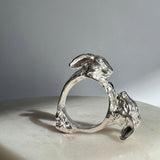 Double Rabbit Ring 018- ONE OF A KIND - READY TO SHIP